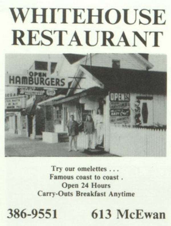 Whitehouse Restaurant - Yearbook Ad (newer photo)